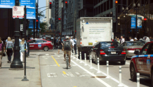 Dearborn Barrier Protected Bike Lane