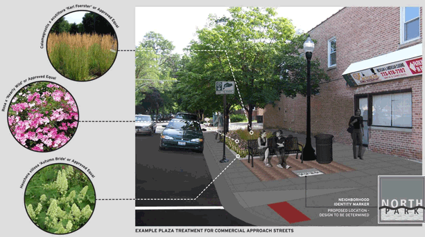 Rendering of Foster Avenue Streetscape